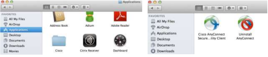 Cisco AnyConnect Secure Mobility Client on MAC