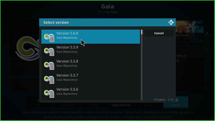 Version 5.6.0 Gaia