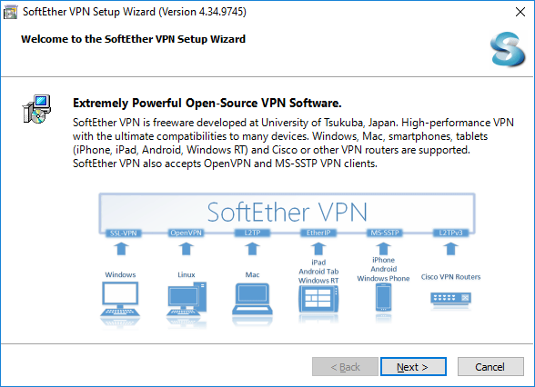 how to install softether vpn on windows step 1