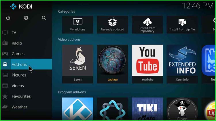 Numbers Addon installed on Kodi