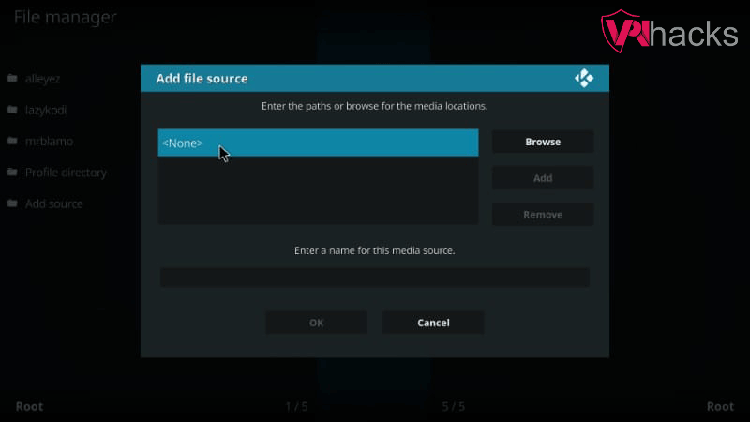 add file source on kodi