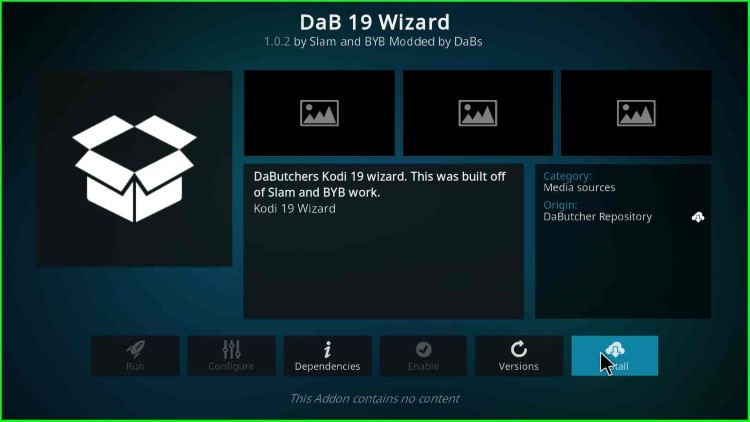 DaB 19 Wizard Install