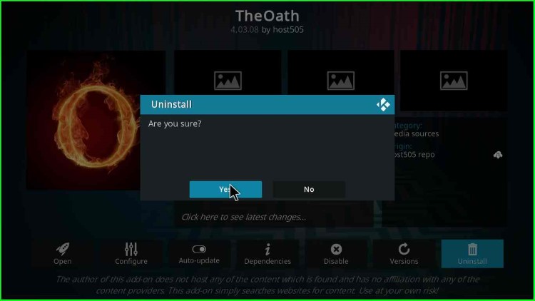 Uninstall Yes TheOath