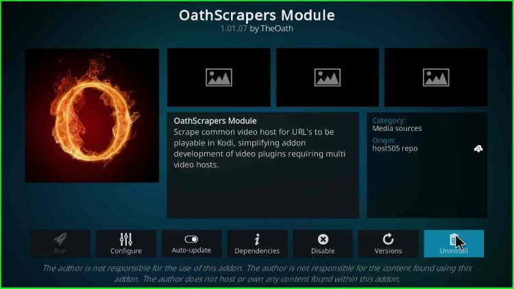 Unisntall OathScrapers Module