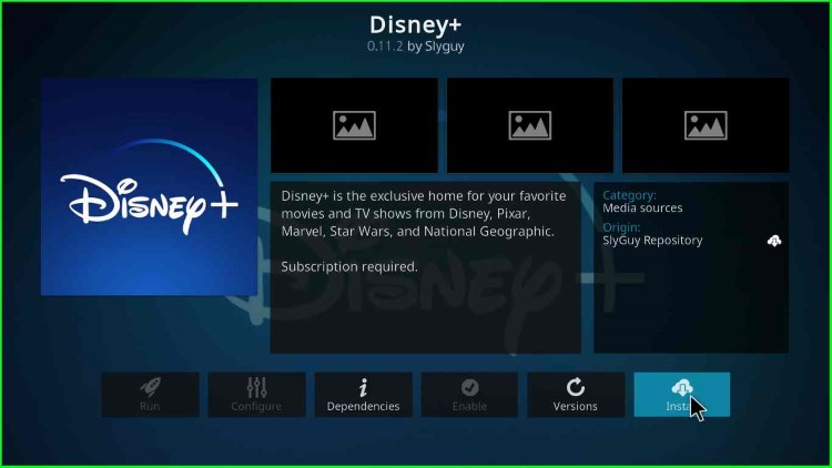 Disney Plus Install Button