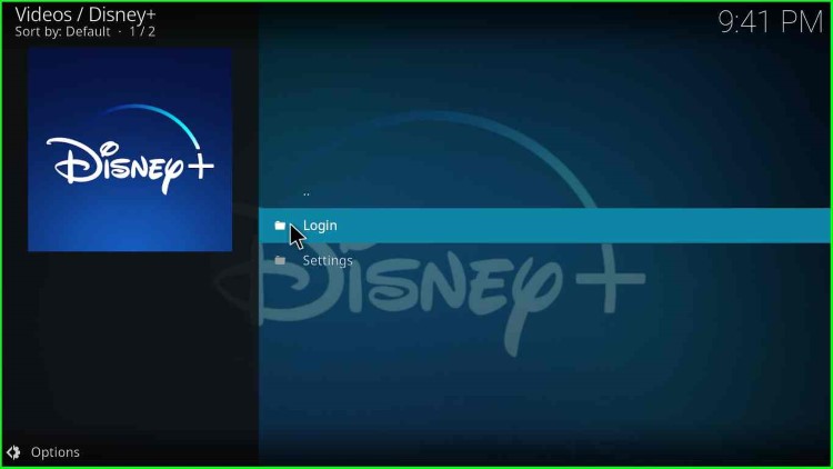 Login Disney Plus on Kodi