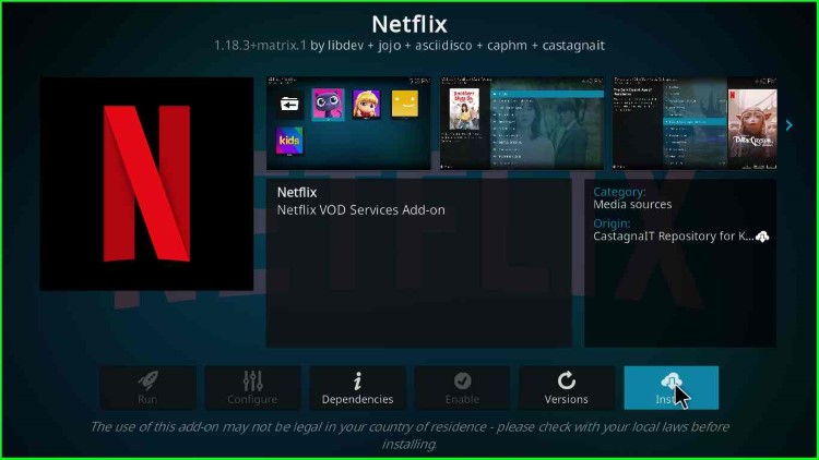 Install Netflix Button