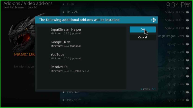 Additional add-on installation