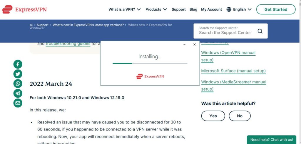 Installing EpxressVPN