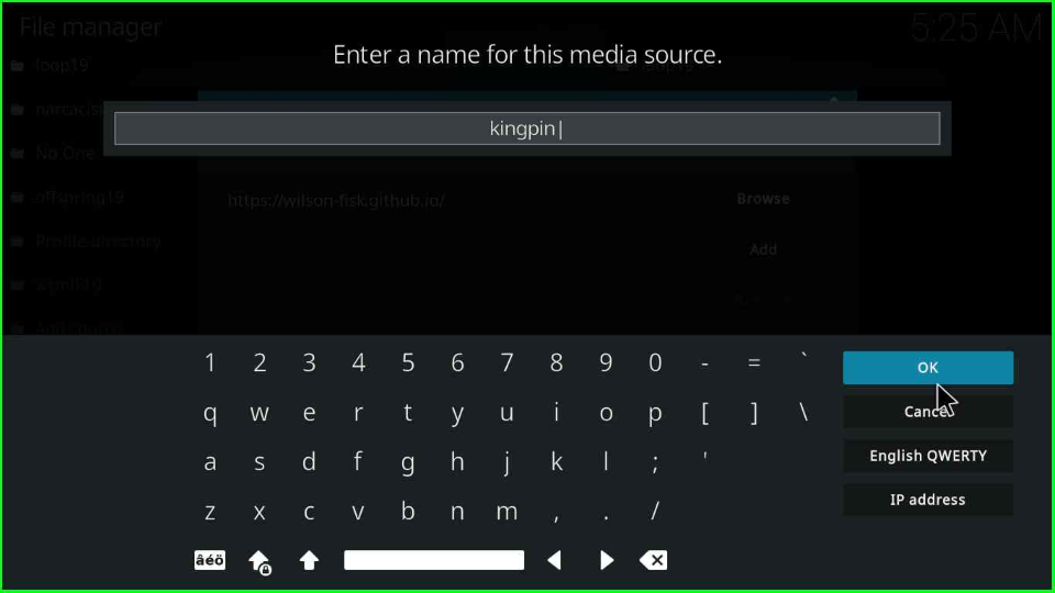 Enter source name kingpin