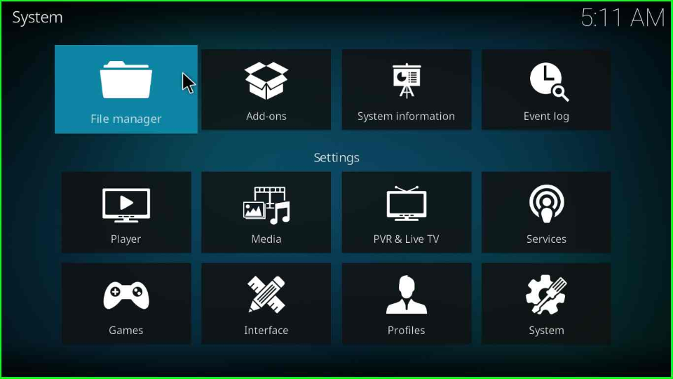 Select File manager