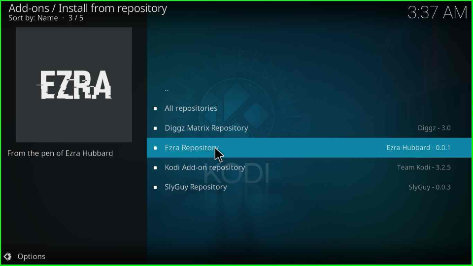 Click on Ezra repository