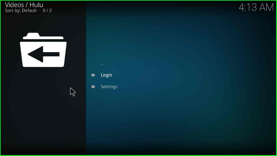 Hulu screen appears