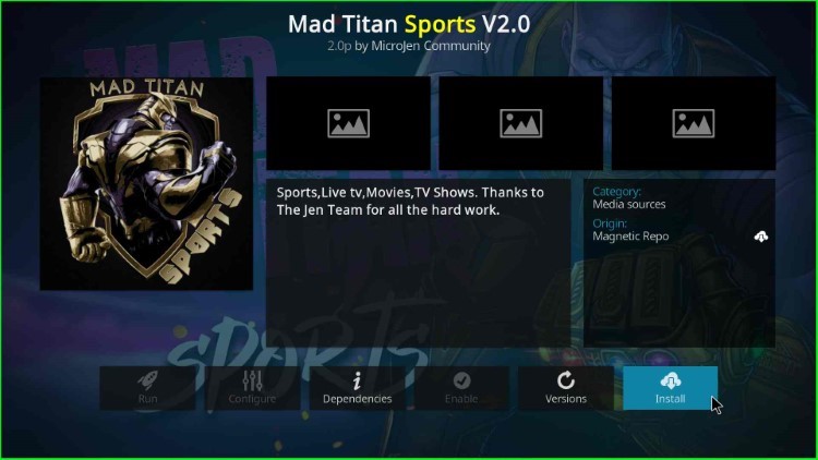 Hit Install key