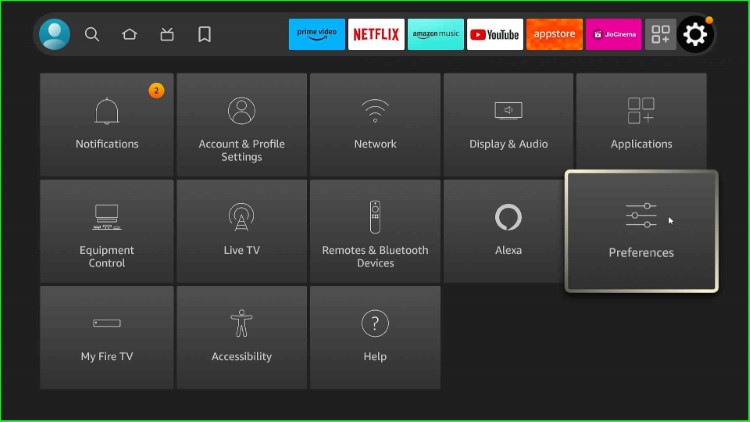 Select Preferences