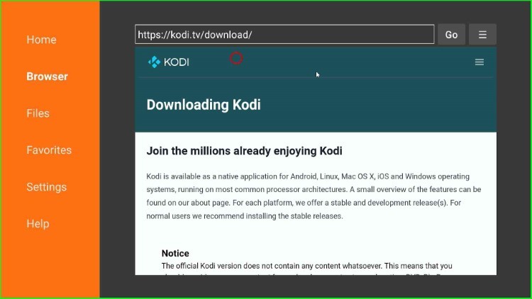 Your are on the Kodi downloading page