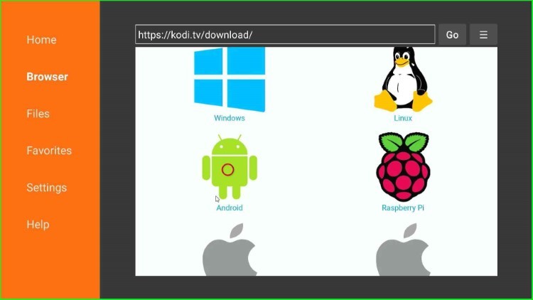 Choose Android platform