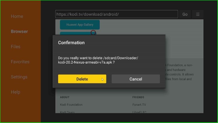 Press Delete to reconfirm