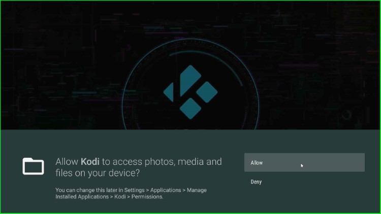 Again, click on Allow key