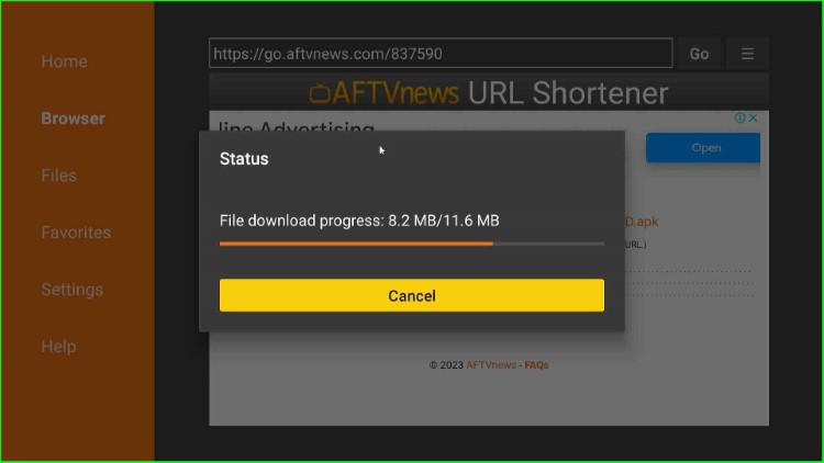 TeaTV file starts downloading