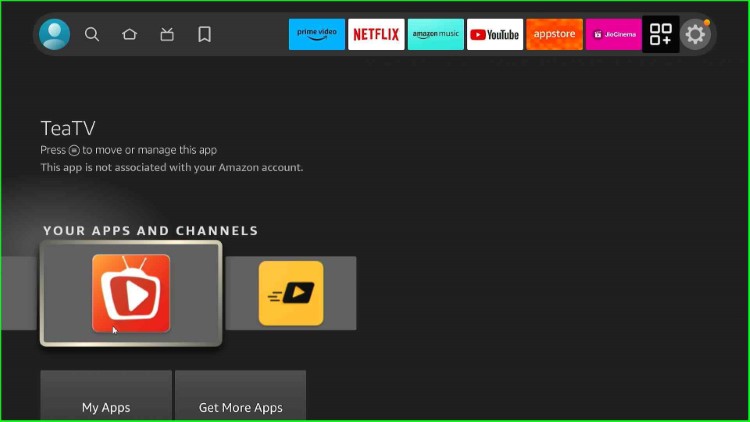 Open TeaTV app