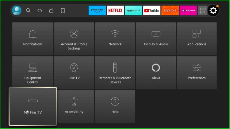 Click on My Fire TV