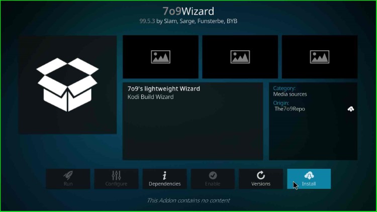 Click on the Install button