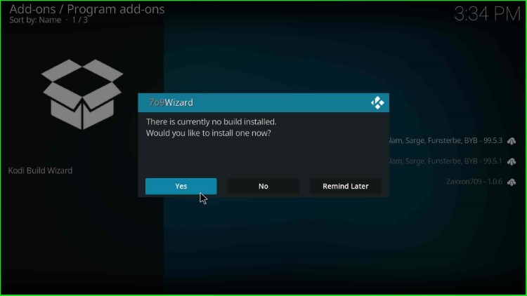 Hit the Yes button