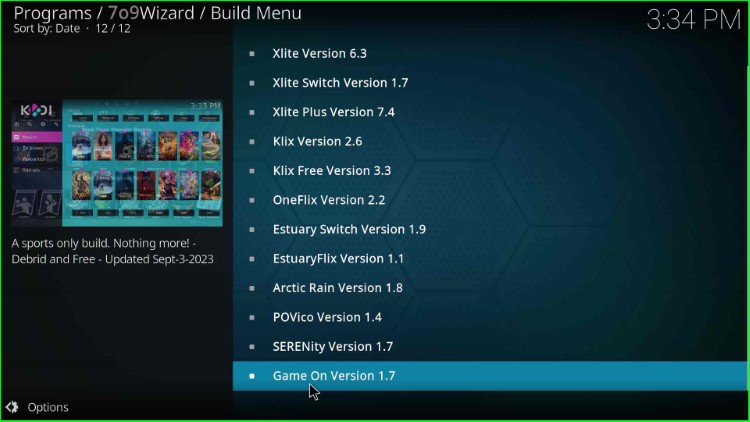 Choose the Game On Build
