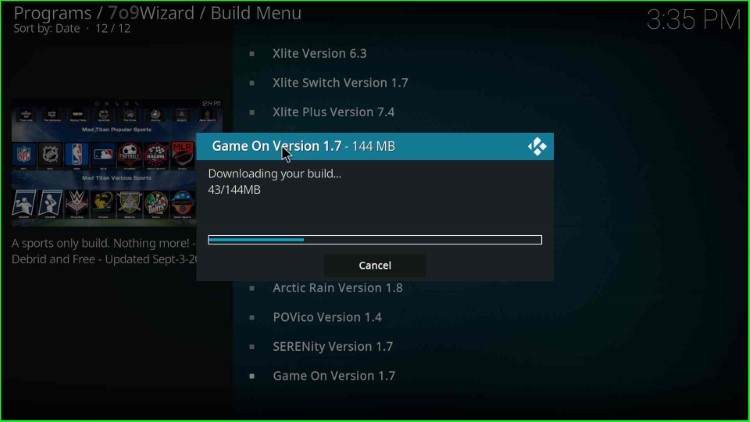 Wait for the downloading of Game On Build