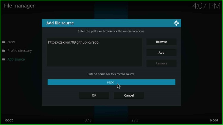 Change the by default media source name