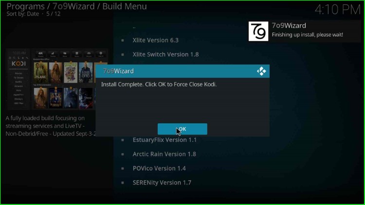 Klix Free Kodi Build Homepage Screenshot