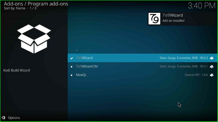 Wait for 709 Wizard installation