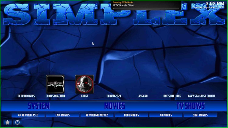 Simplex Build dashboard appears