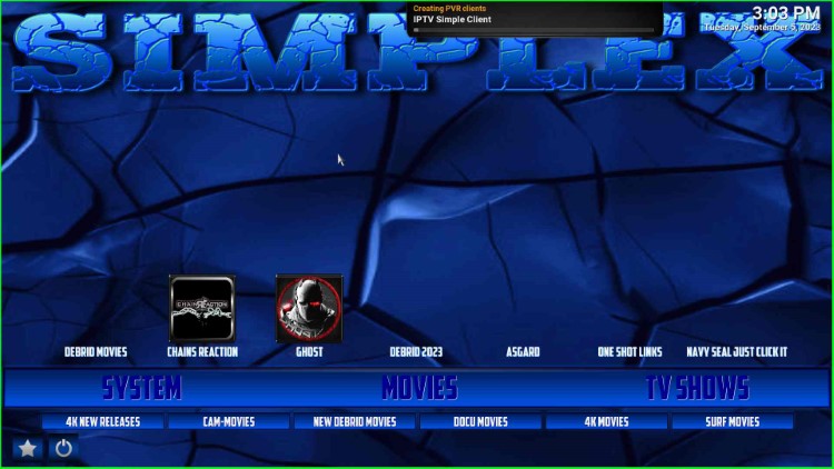 Simplex Kodi Build Screenshot