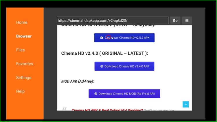 Download Cinema HD file