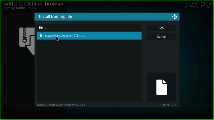 Click on the Crew repo zip file