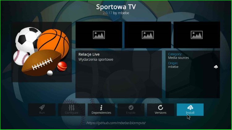 Select the Install button