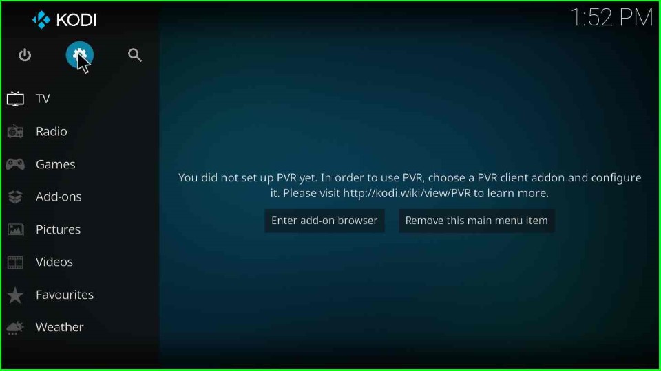 Open Kodi Settings