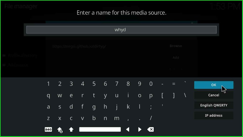 Enter a media source name whyd