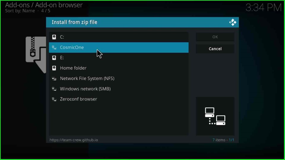 Select CosmicOne media source