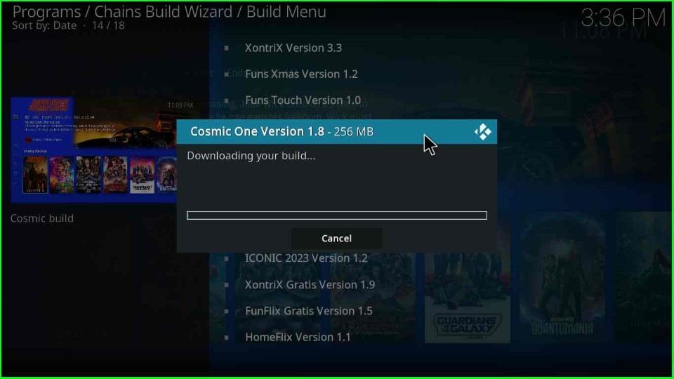 Wait for downloading on Cosmic One Build