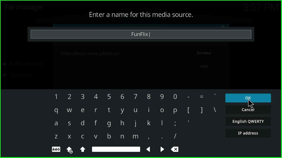 Give media source name FunFlix