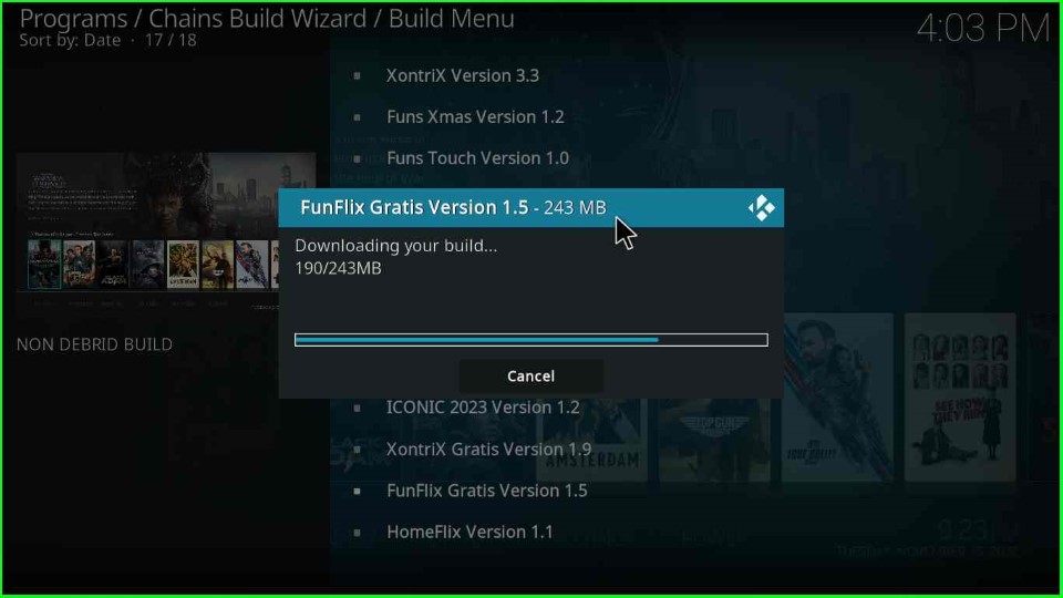 Wait for downloading of FunFlix Build