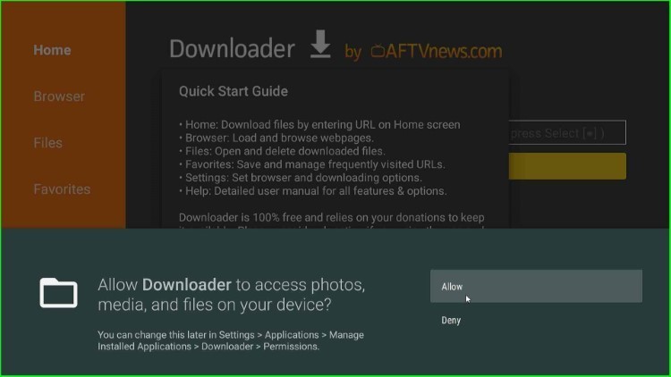 Allow access to media files