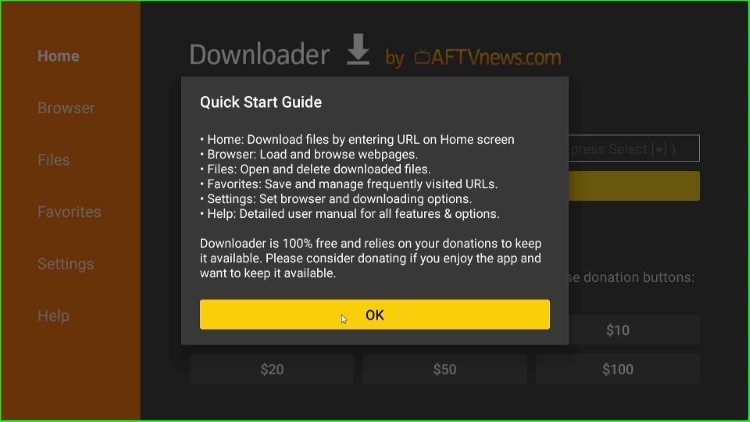Downloader start guide