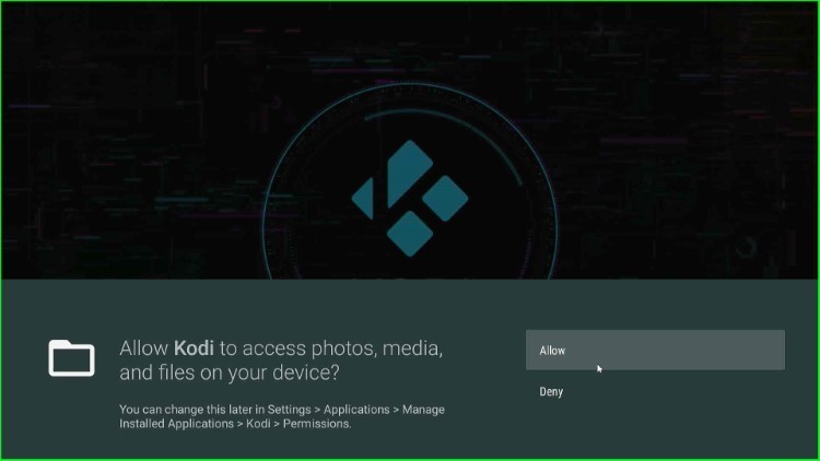 Allow Kodi to Access Photos and Media Files