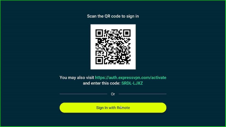 Click on Sign in with remote button