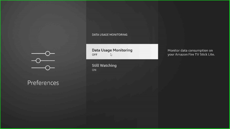 Turn off Data Usage Monitoring