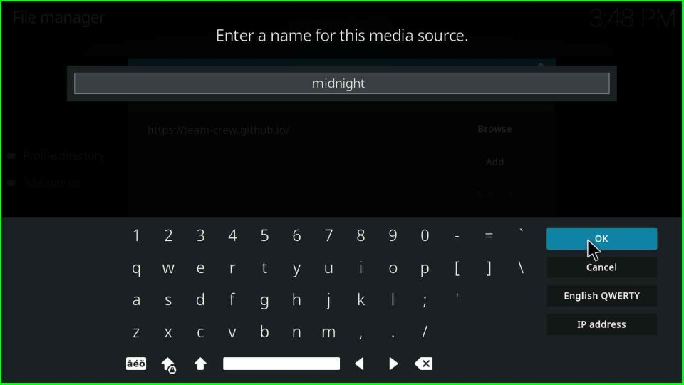 Enter source name midnight